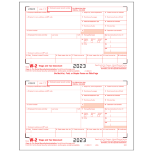 W-2 Forms and Envelopes